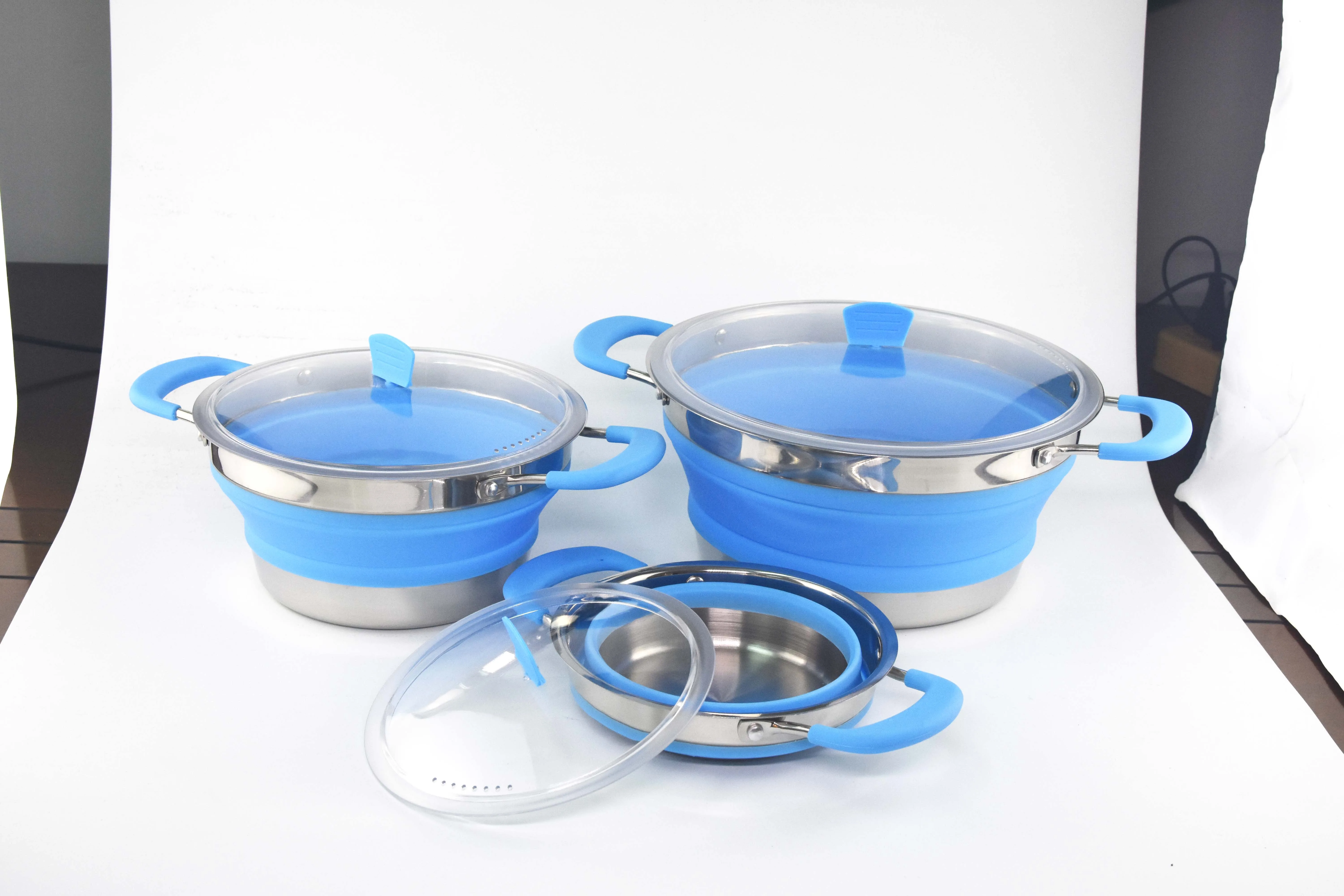 Silicone Collapsible Lunch Box Food Container Set Eco-friendly Space