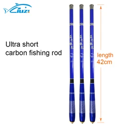 Cheap fishing tackle wholesale factory ultra short glass fiber carbon fiber telescopic fishing rod Pescas fishing