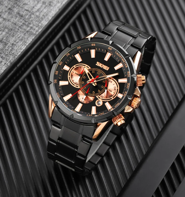 SKMEI 9241 Custom Logo Big Face Alloy Watch Quartz Movement Mens Luxury Watches