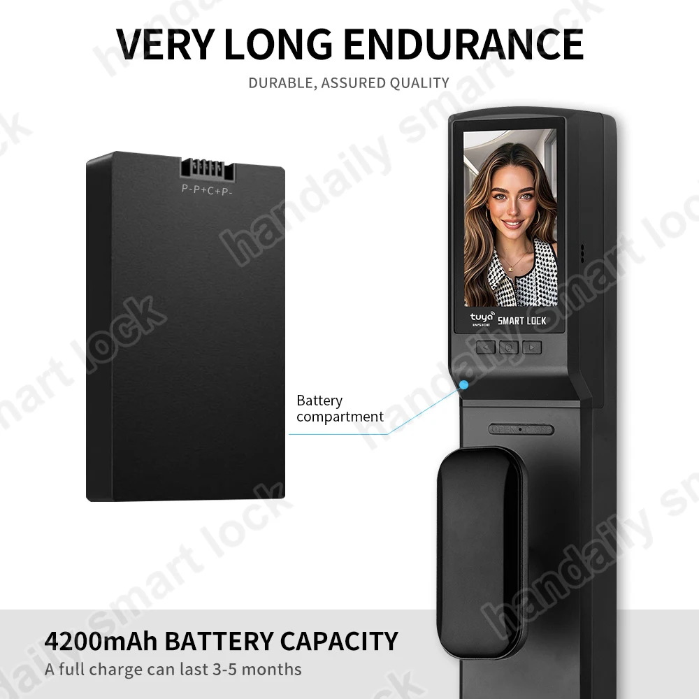 TUYA WIFI Electronic Smart lock Cerradura Inteligente Electric Fingerprint lock with camera support video call function K30