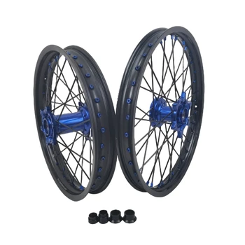 High Quality 17"  Supermoto Wheels Rims Set Orange and Blue fit KTM  EXC SXF