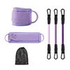 Deux sangles de cheville avec trois poches en maille tubulaire en latex [violet]