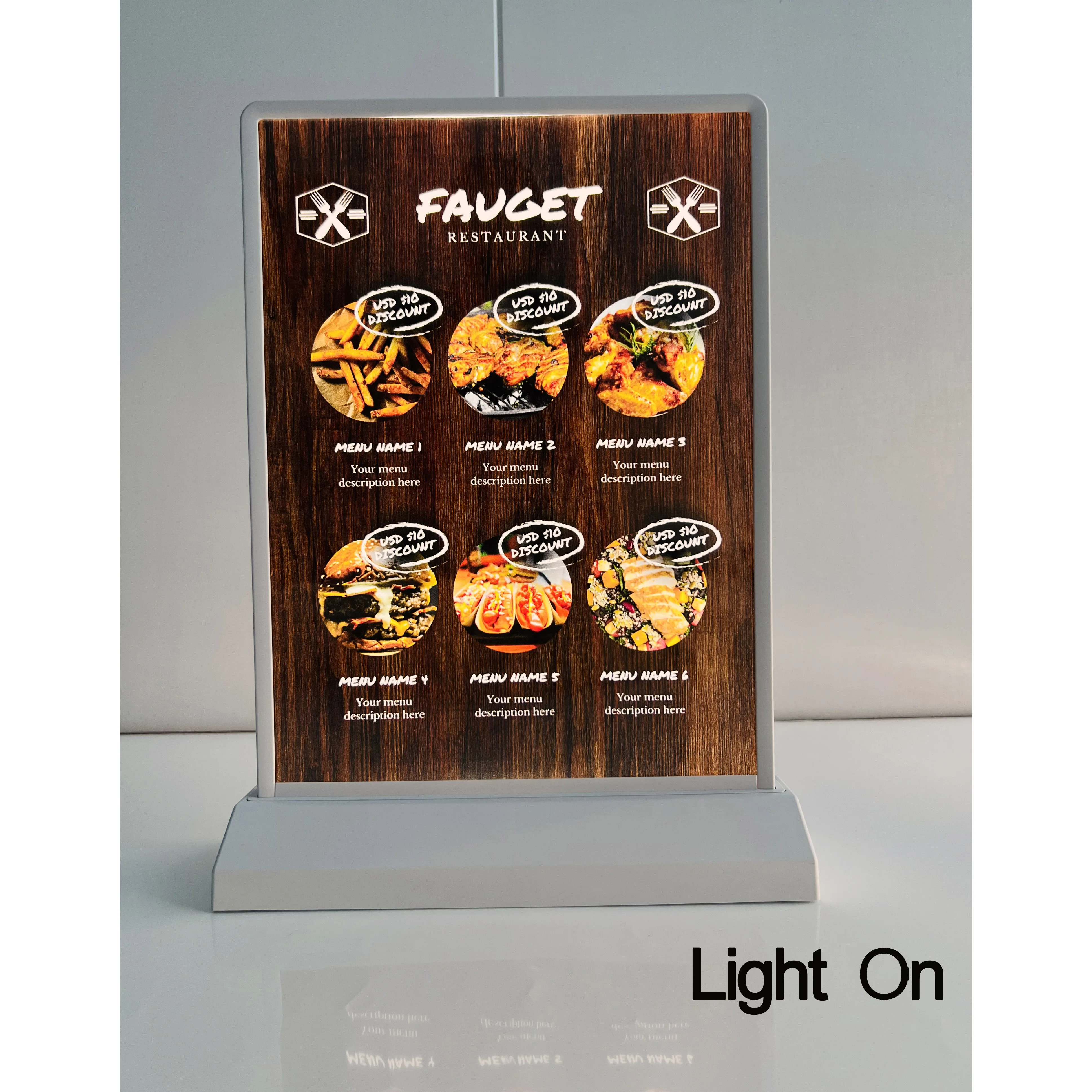 Wholesale A4 Size LED Lightbox Menu Display Board for Restaurants
