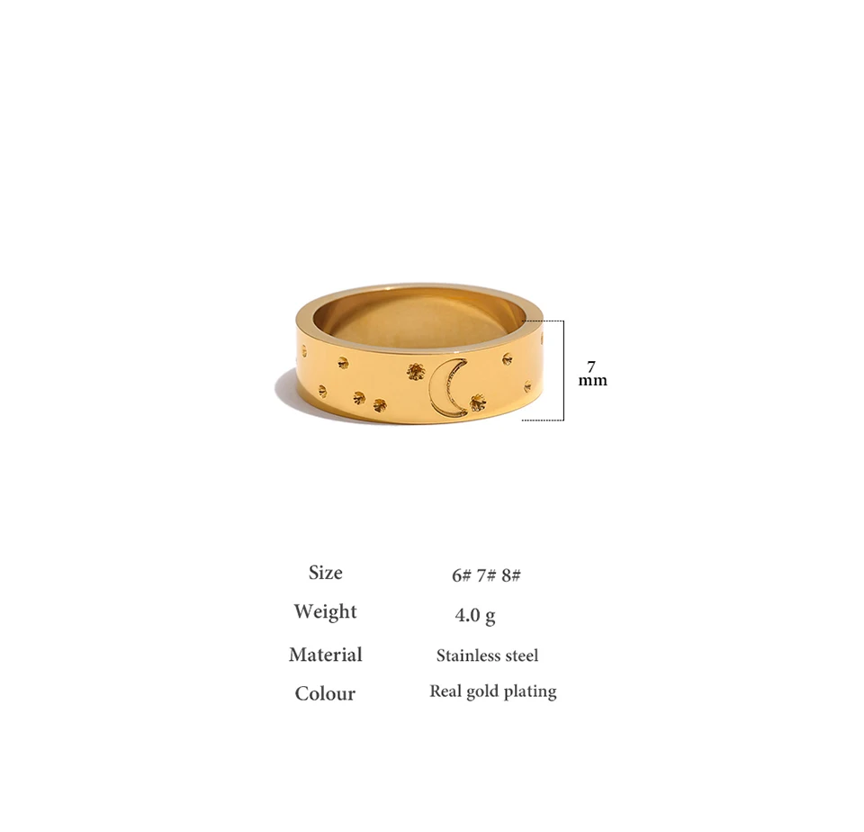 255 Trendy Texture Metal 18K Gold Plated Simple Finger Ring Stainless –  Meher's-TheLabel