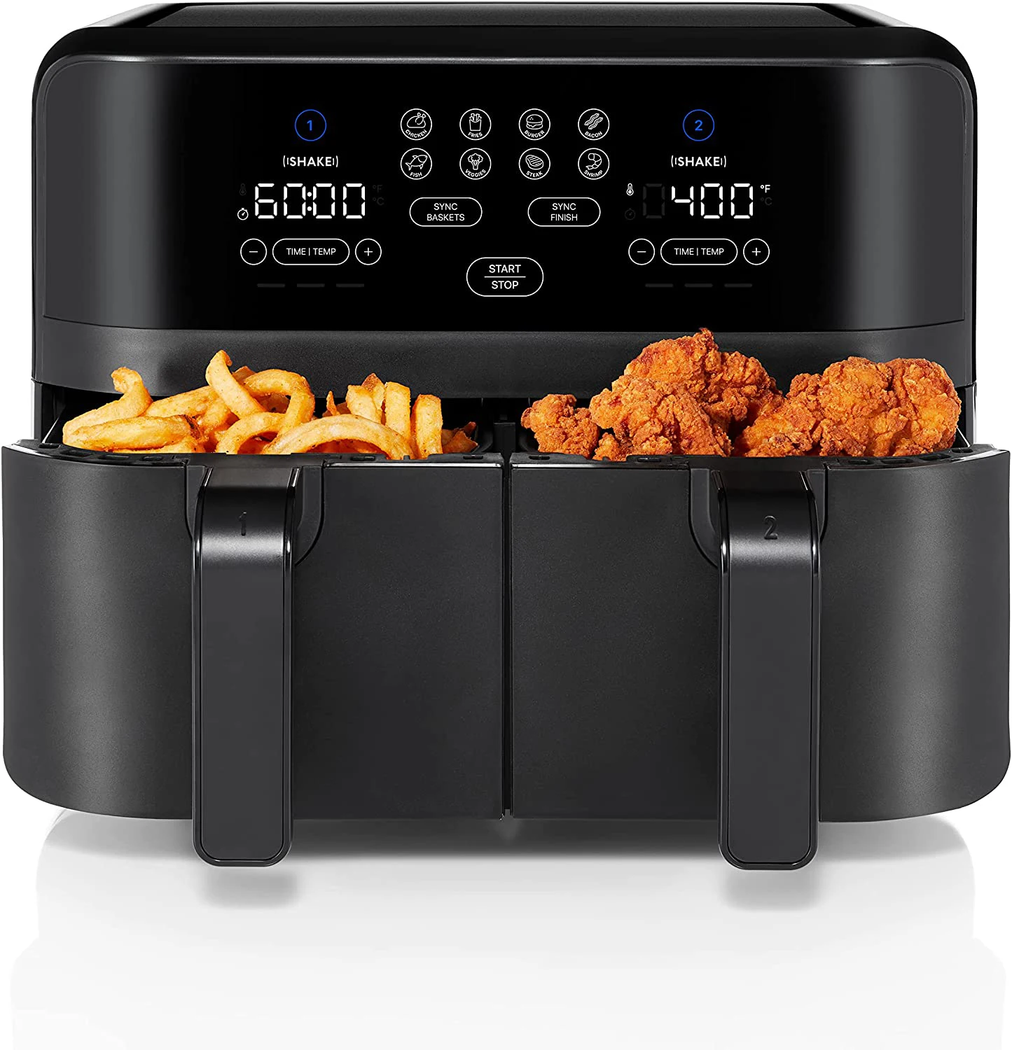 LCD Digital Double  air Fryer with Dual Basket Electric Intelligente Industrial Stainless Steel Without Oil air Fryer Ovens