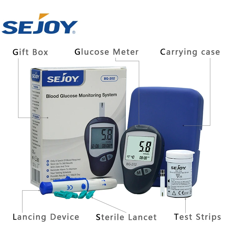 Sejoy Medical Devices for Home Glucometro Digital With Lancets for Diabetics