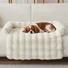 Rabbit fur plush pet mat-off-white
