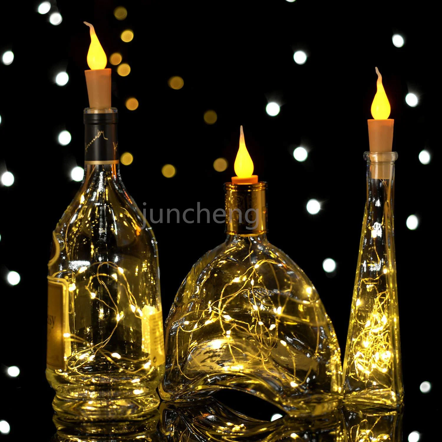 10 Stück Flaschenlicht Warweiß, Flaschenlichterkette Korken, 2 20 LED Lichterkette Für