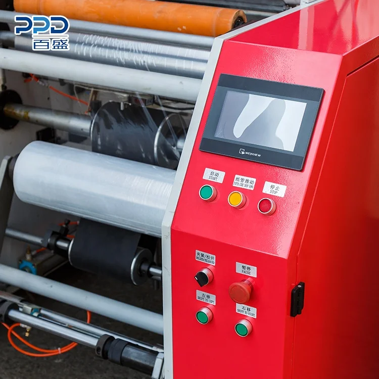 Latest Technology 3 Shaft Rewinder Electrical Automatic PE Stretch Film Rewinding Machine