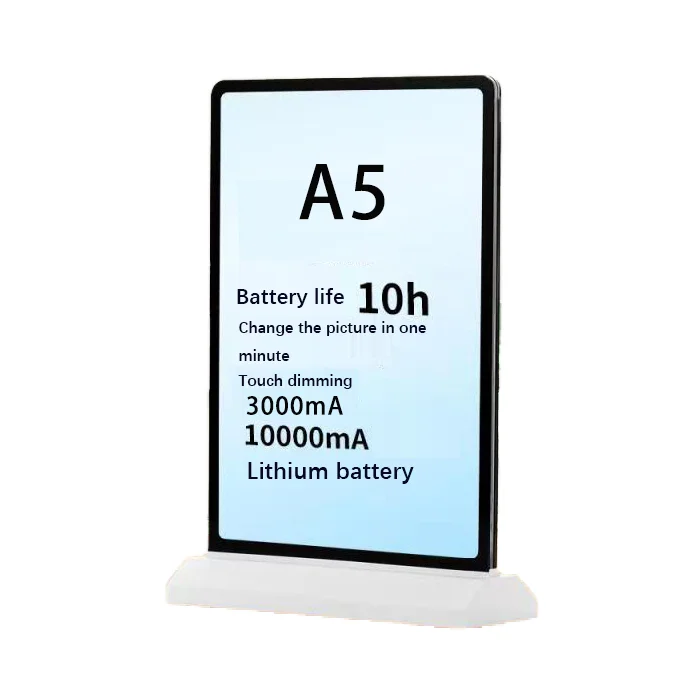 Dual-Sided A4A5 Charging Luminous Menu Board Desktop Poster Price Tag Display Lightbox for Advertising