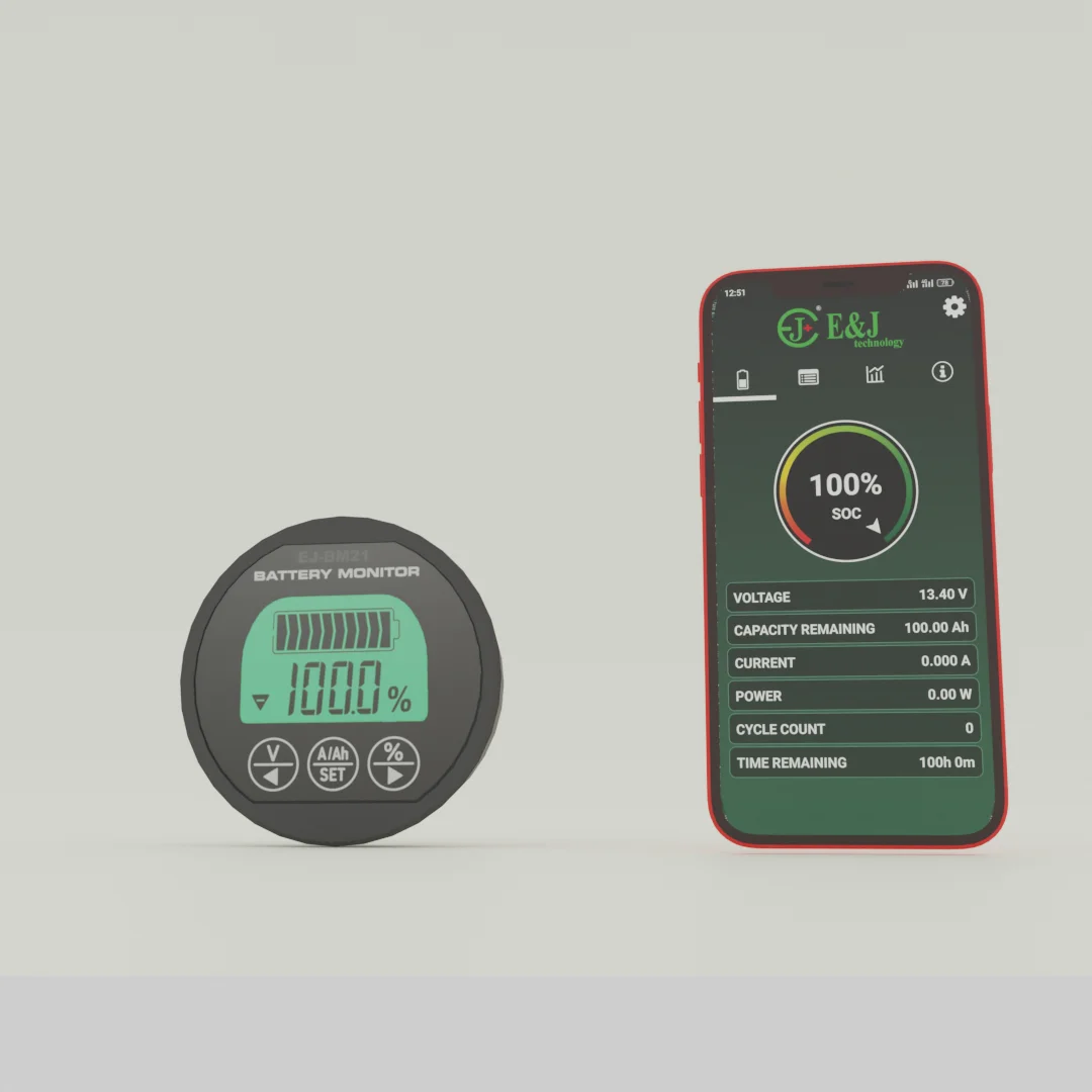 EJ BM21 Lithium Battery Capacity Indicator Lifepo4 Smart Shunt Battery Monitor 500a bluetooth