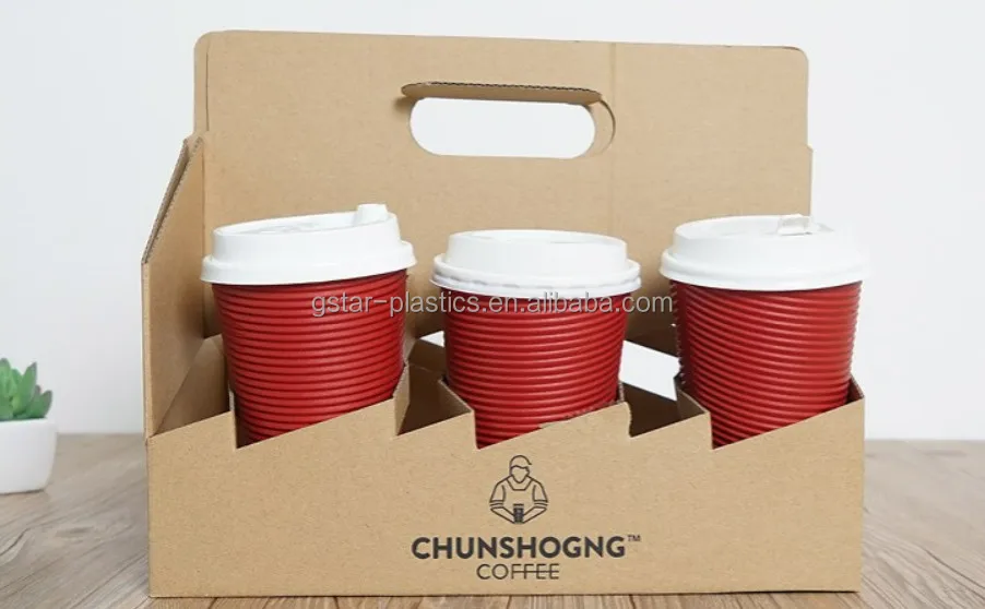 Corrugated Paper Single Cup Holder Double Cup Holder Four Cup Holder Coffee  Milk Tea Beverage to Go Packing Fixed Paper Cup Holder - China Coffee Cup  Holder, Paper Coffee Cup Holder