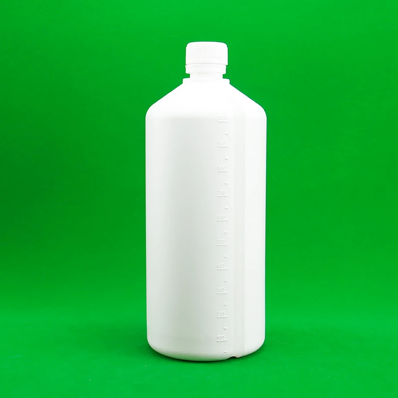 1Kg Chemical Reagent Bottle Organic Solvent Storage Container Thick HDPE Plastic with Free LDPE Screw Cap 1000ml