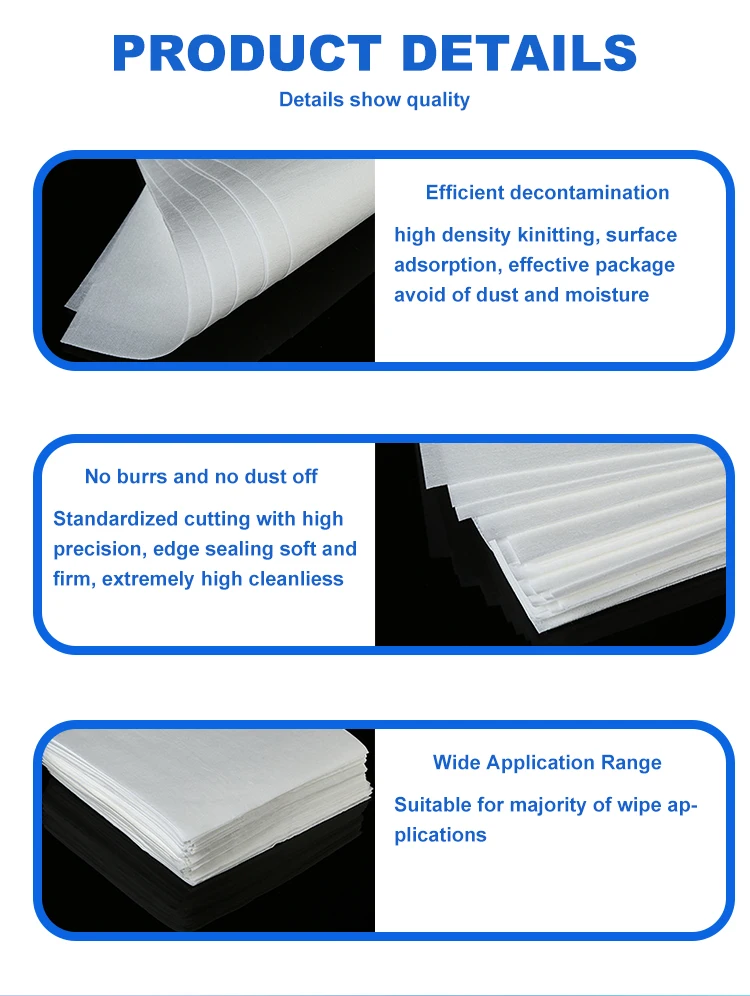 Class 100 Esd Cleanroom Wipes Microfiber Wiper 3009 Dust-free Cloth ...