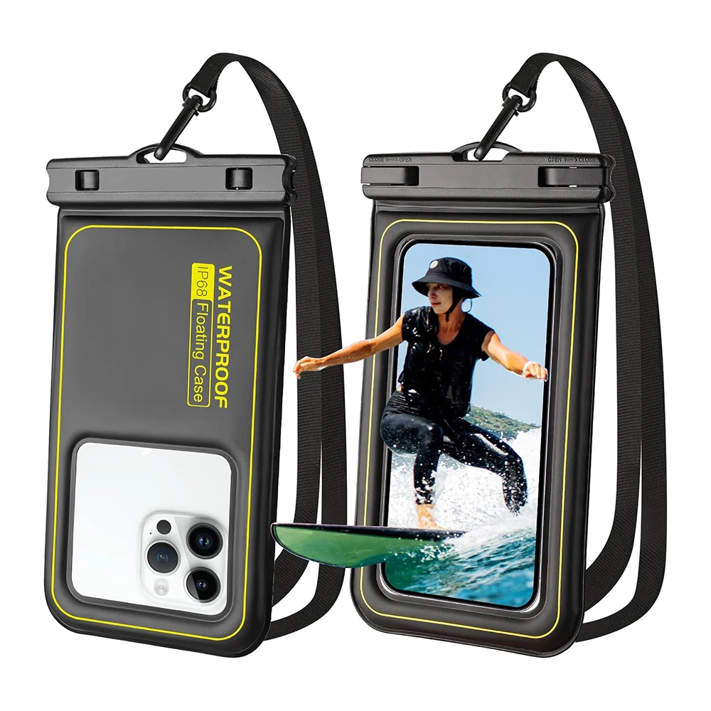 IP68 Dustproof waterproof Custom Large-Size Waterproof Mobile Phone Dry Bag Sponge-Filled Floating Water-Proof Pouch Universal
