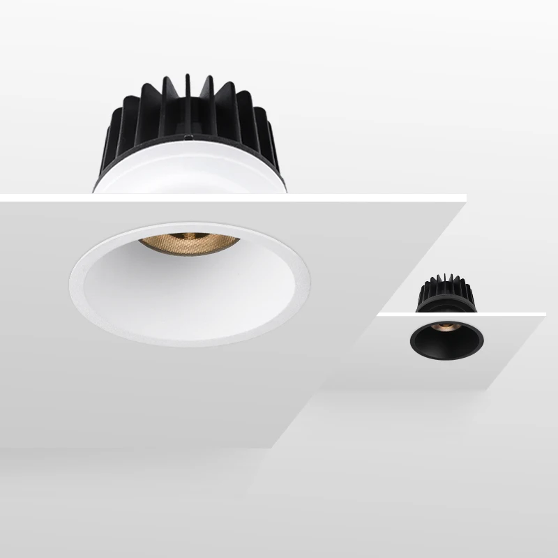 Led Fixed Downlight Fixed Aluminium Dimmable Cob Led Downlight Anti Glare Frame Recessed ...