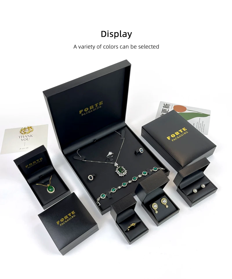 Leatherette Paper Jewelry Packaging Ring Boxes Jewellery Display