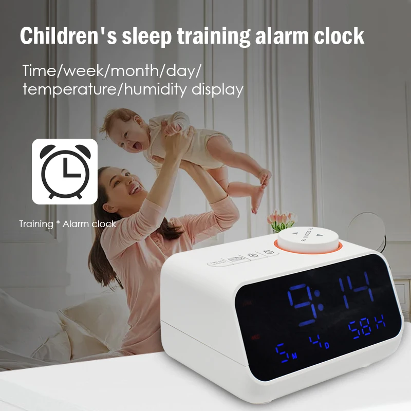 OK To Wake Clock For Kids, Sleep Training Clock With Night Light And Sound Machine, Kids Alarm Clock For Bedrooms, Pink