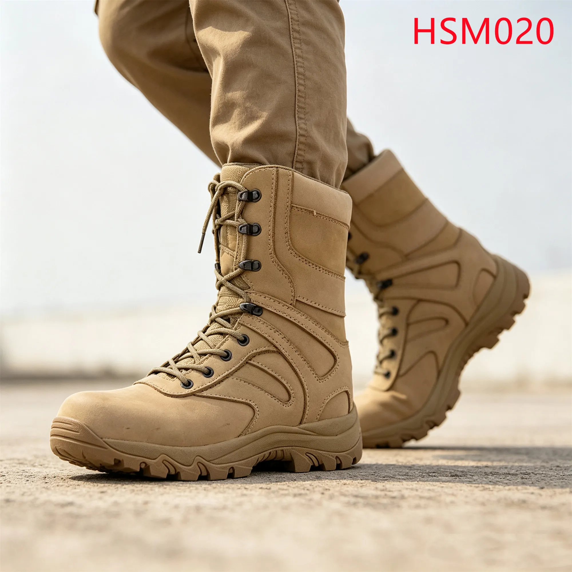 LXG,Russia Popular Rebound Effect Sole Desert Marching Boots Survival Gear Quality Nubuck Leather Combat Boots for Sale HSM020