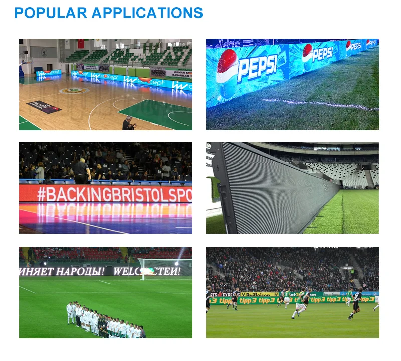 960X960mm P5 P6.67 P8 P10 outdoor Football Soccer Sports Perimeter Video screen stadium led display