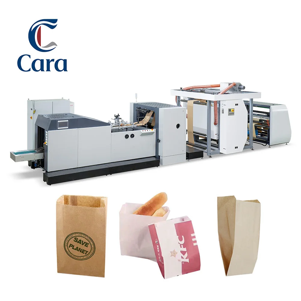 Cara Machinery Multifunctional Smart Paper Bag Making System AI Quality Control for Food Bags Bag Forming Machine