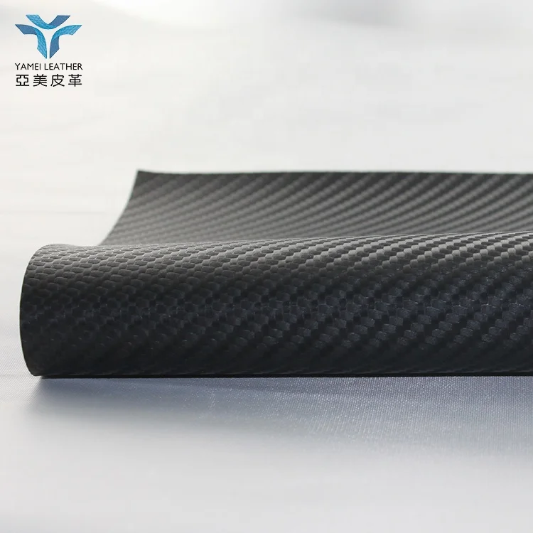 Dream Fabrics Black Carbon Fiber Faux Leather – 3D Embossed, Auto Upholstery, By The Yard