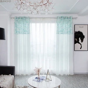 Printed Voile Window Curtains Living Room Sheer Voile Curtain