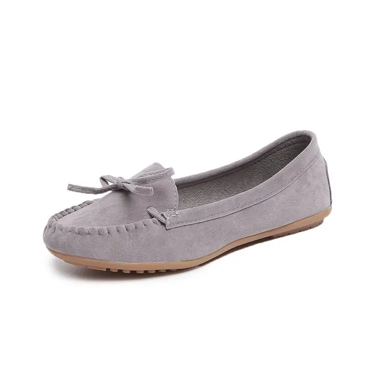Spring and Autumn New European and American Bow Flat Sole Single Shoes Round Toe Pregnant Women's Large Shoes