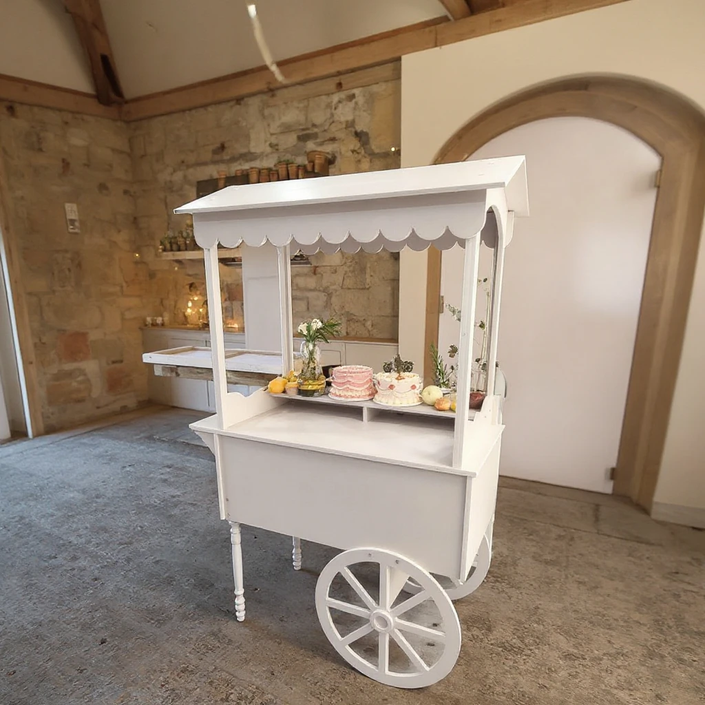 Customizable Collapsible Candy Car with Floral Wheels for Wedding Children's Christmas Party & Dessert Candy Bar Cart Decoration