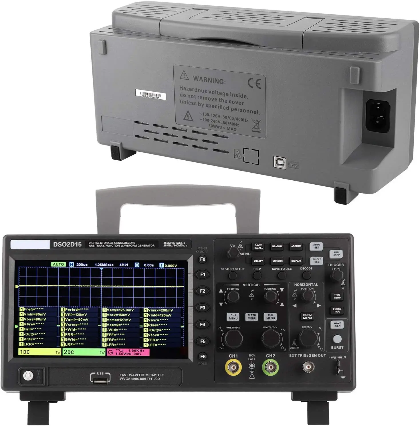 Dso2d15 Digital Oscilloscope Meter Desktop Oscillograph Oscillometer 7 ...