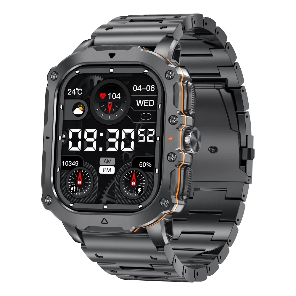 AK72スマートウォッチメンズ1.952インチAMOLED血圧BTコール