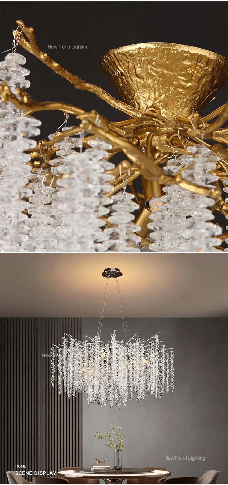 lc qm09 elegant design plating gold indoor decoration villa home living room dining g9 luxury crystal led branch chandelier-3