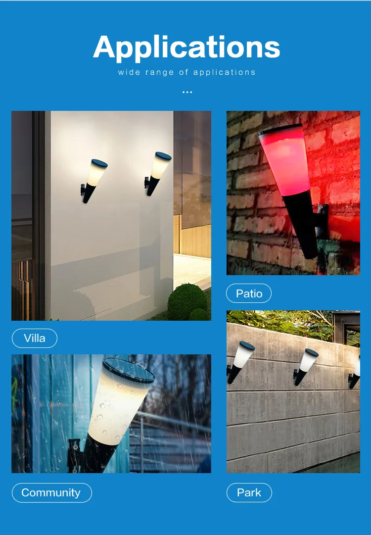 NEW Design RGB Solar Motion Sensor Wall Light Dimmable Outdoor LED Wall Lamp