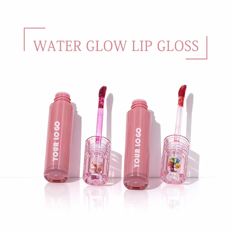 product hot popular color new design clear flowers lip gloss multi functional lip tint glossy liquid lip gloss-2