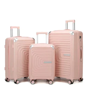 High Quality Luxury Travel Bag Large Zipper Outdoor Luggage Trolley Combination Lock PP Material Portable Safety Carry Suitcase