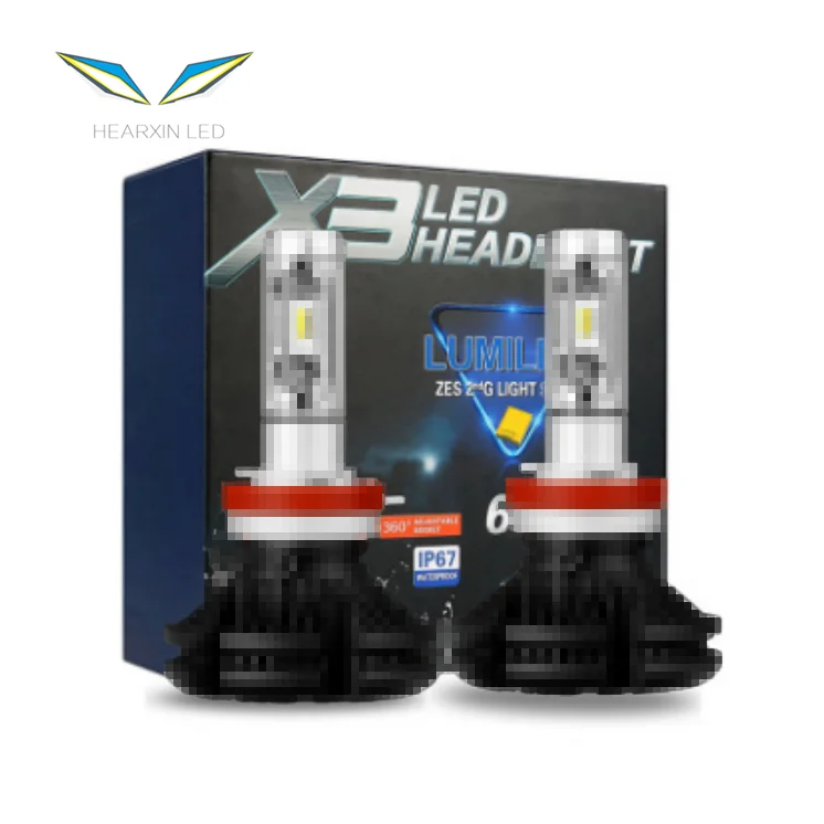X3 LEDヘッドライト ZES 50W 6000LM H4 LED H7 車用H4ヘッドライト