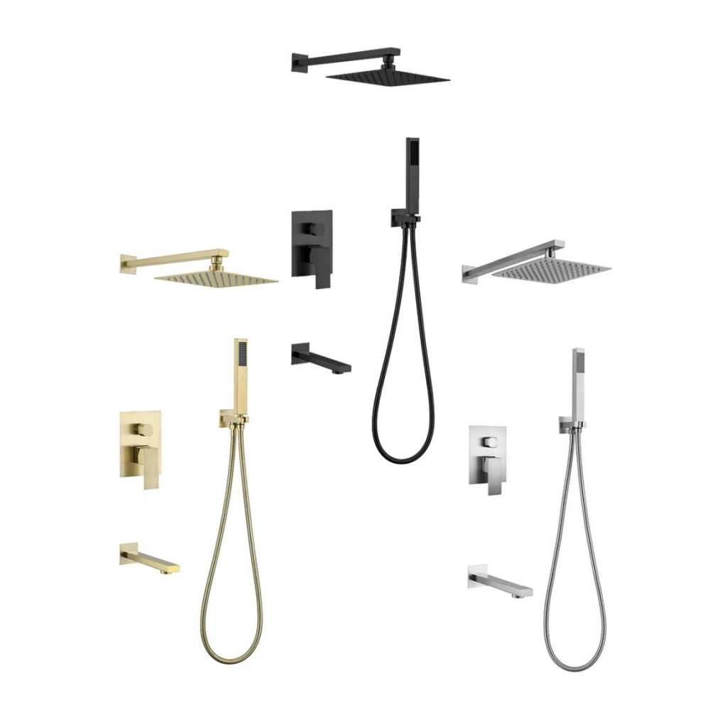 Wt S02 Luxury Brass Bathroom Rainfall Shower Faucet Set Buy Bathroom Brass Shower Faucet Tap 9703