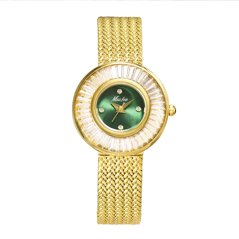 MISSFOX Diamond Watch for Women Luxury Brand Ladies Gold Dress Watch Analog  Quartz Business Wristwatch Relogio Masculino