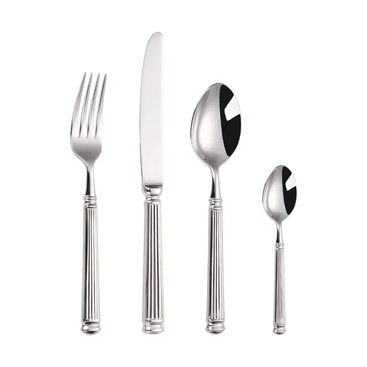 High End 18-10 Flatware Set Luxury 18-10 Stainless Steel Heavy Duty Cutlery Set Solid Fork Spoon for Home Kitchen Restaurant