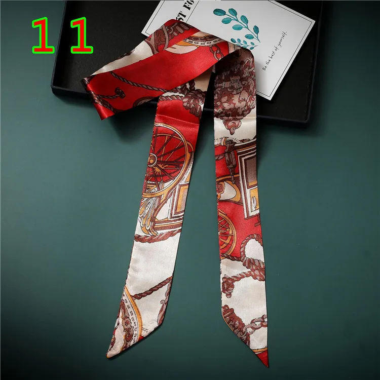 High Quality Designer Brand Women Hail Tie Scarf 100% Silk Twill Skinny Scarf