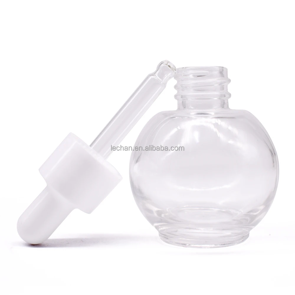 Lechan Clear Frosted Single Gourd Round Glass Dropper Bottles Suitable for Thinner Liquid