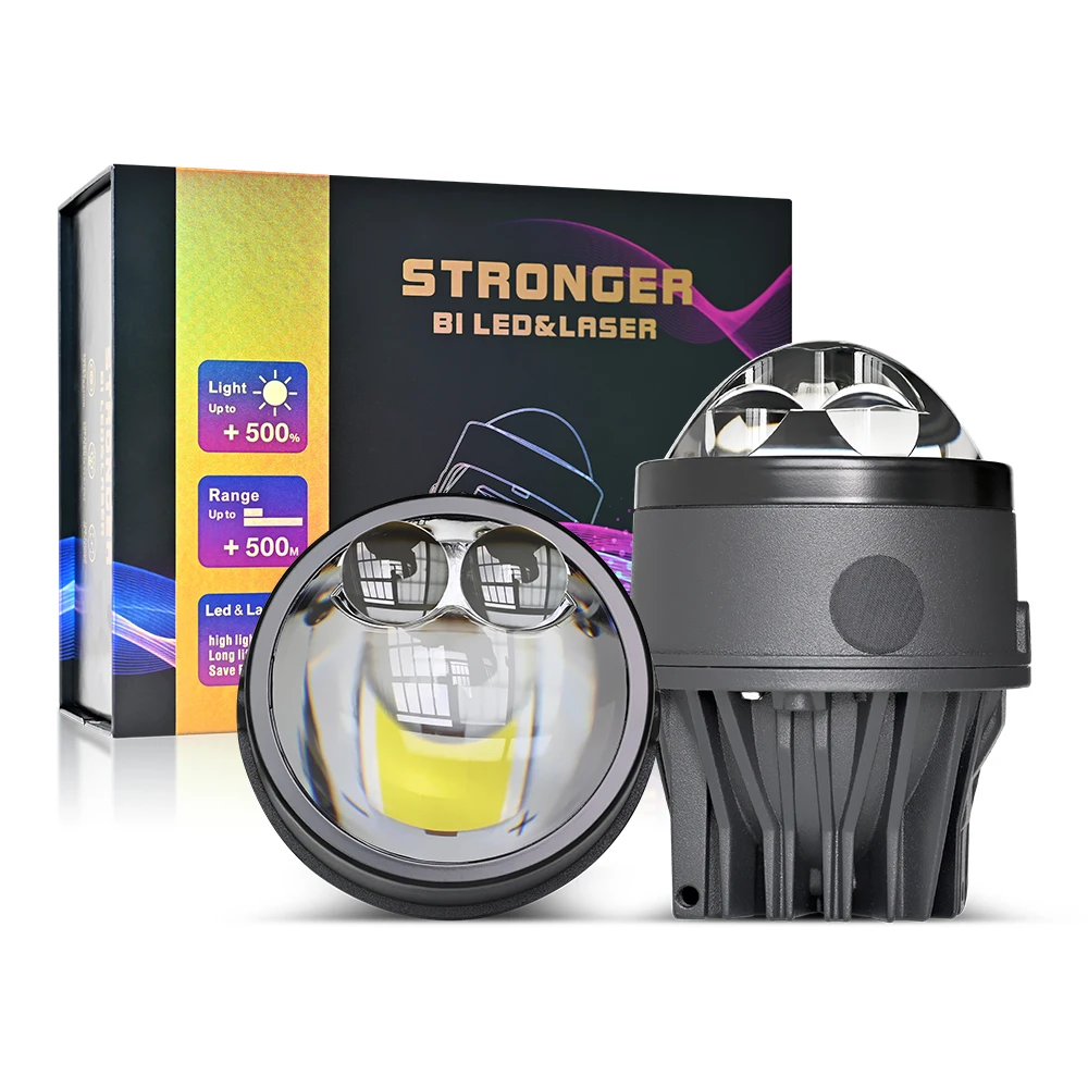 Bi Led Projector Lens High Low Beam Led Laser Fog Light Auto Accessories RS3 Customizable Logo 3.0inch for Car 35000lm Aluminum