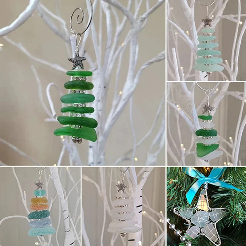 Ready To Hang Sea Glass Star Gift Unique Crystal Starfish Ocean Christmas Tree Decoration Star