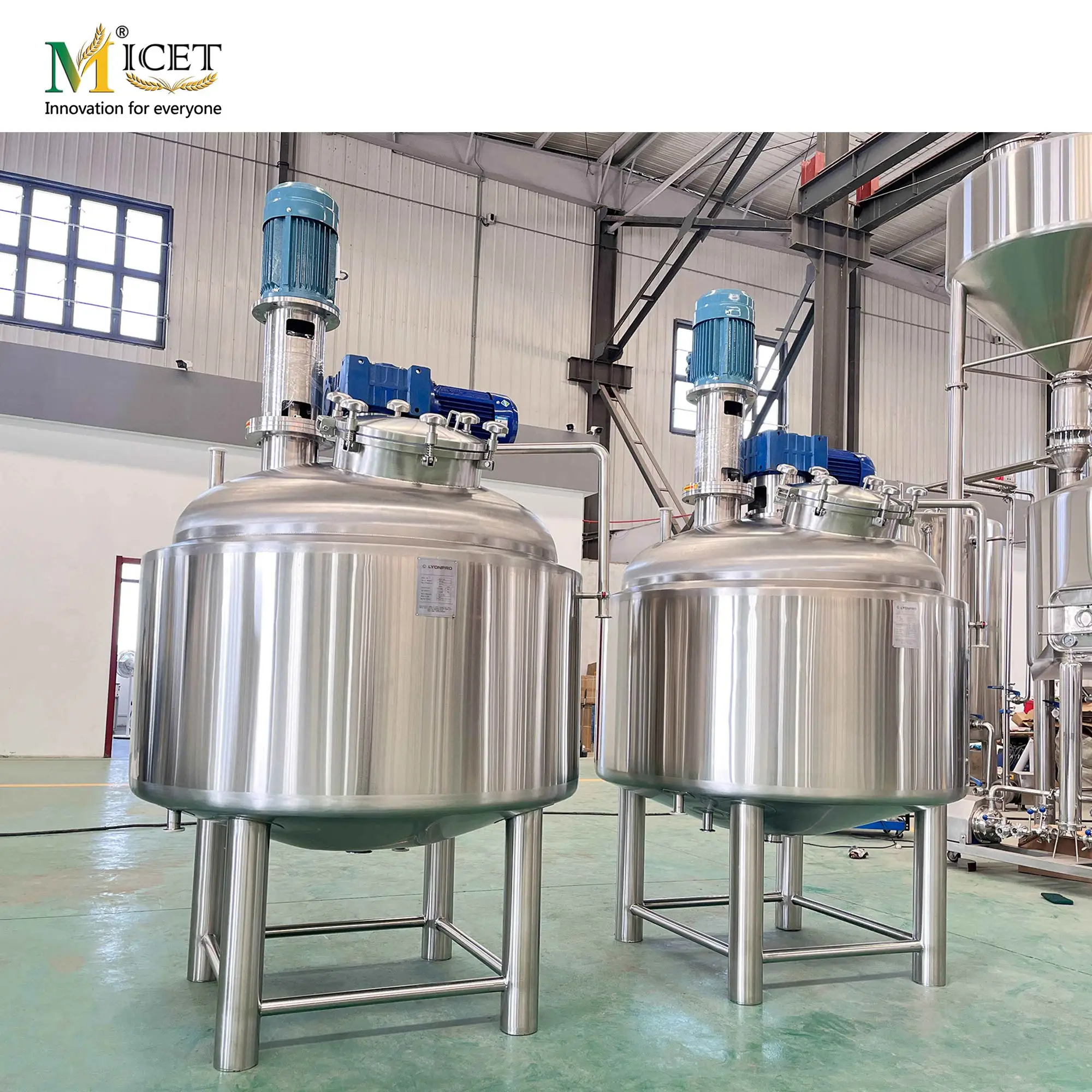 Micet New Design Boiler Heating System Mixing Control Juice Mixing tank with Agitator for Fruit Smoothie 500l 600l