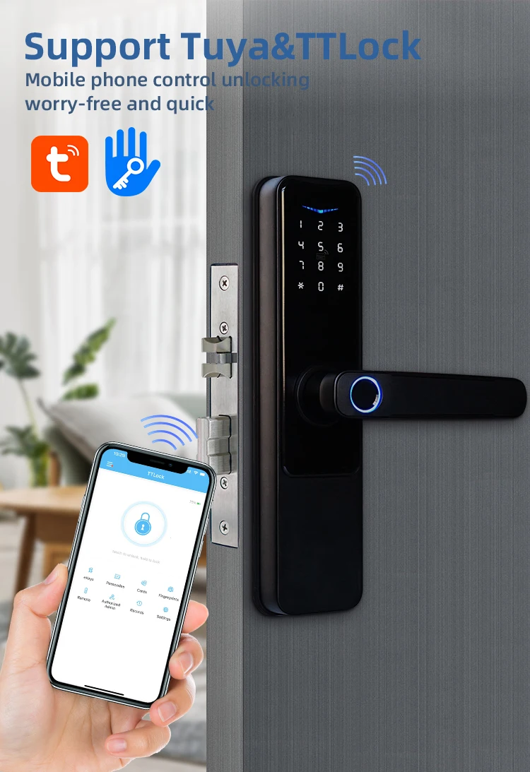 High Security Biometric Fingerprint Ttlock Smart Lock Electronic ...