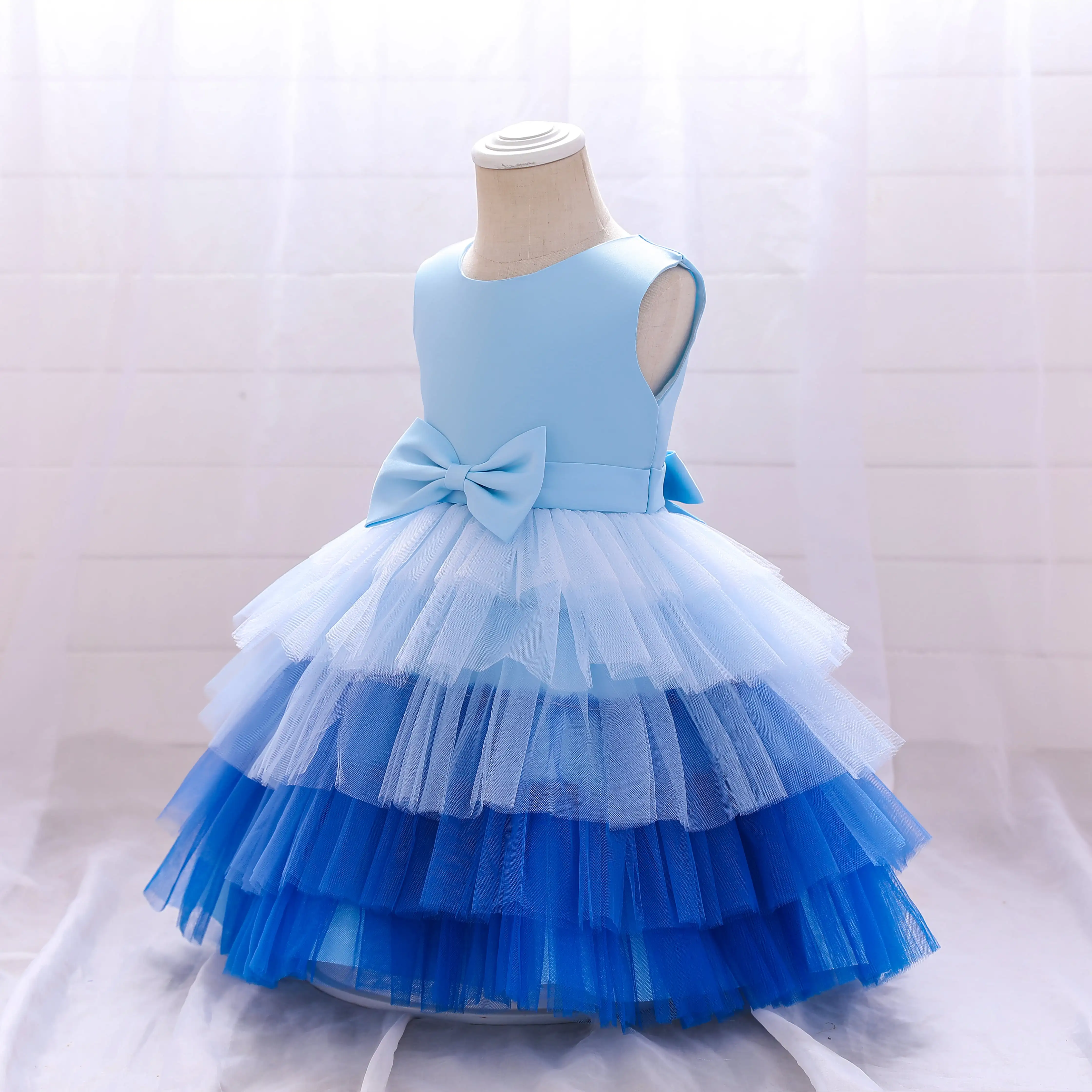 OA OEM ODM лидер продаж разноцветное праздничное платье для девочек с рисунком торта детское нарядное радужной принцессой Детские платья цветочным принтом