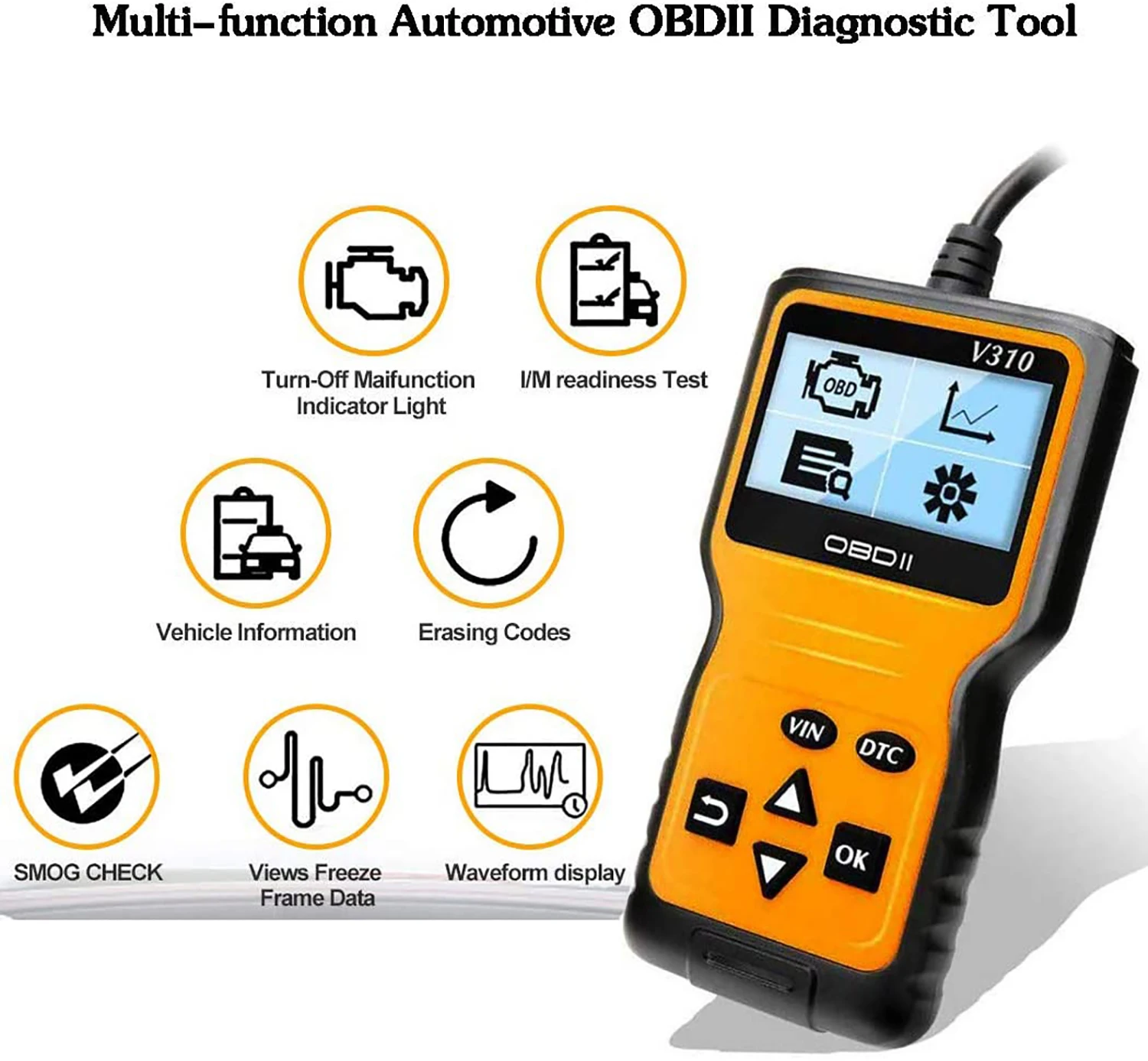 V310 16-Pin OBD2 Auto Scanner Better than ELM327 V1.5 Obdii/Eobd V310 V1.1 Code Reader Scan Tool Effective Auto Diagnostic Tool