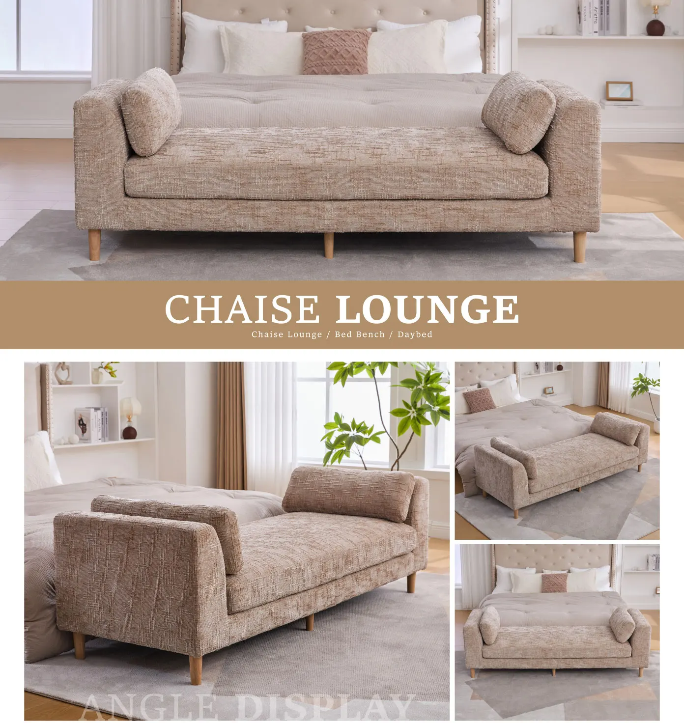 Elvarenae Laurenne Chenille Daybed Bench — product detail