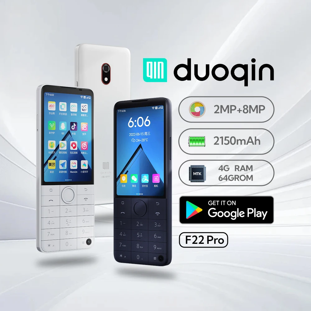 【SIMフリー】 Duoqin Qin F22 デュアルqinスマートフォン,Qin-F22インチ,Android 11,wifi,カメラなし