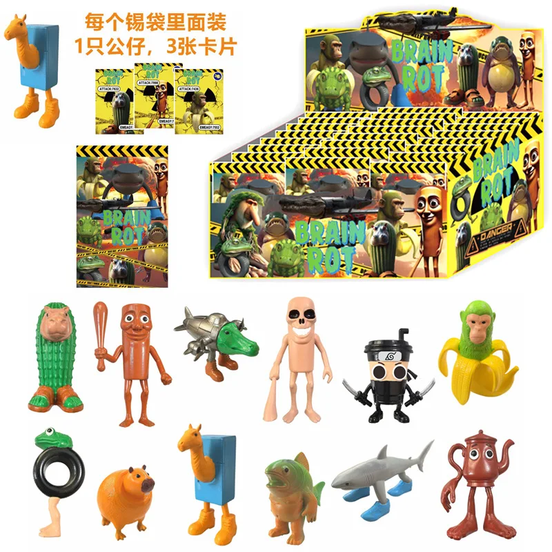 12 PCS Tralalero Tralala Toys 3.3 TUNG TUNG TUNG SAHUR AI Italian Animals Tralalero Figures Wooden Stick Man Doll Italian Brainrot Figure Non-Movable Action Figures Collection Desktop Decor